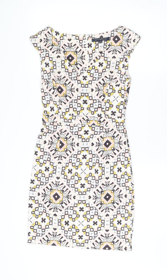 French Connection Women’s Multicoloured Size 10 Sleeveless Shift Dress