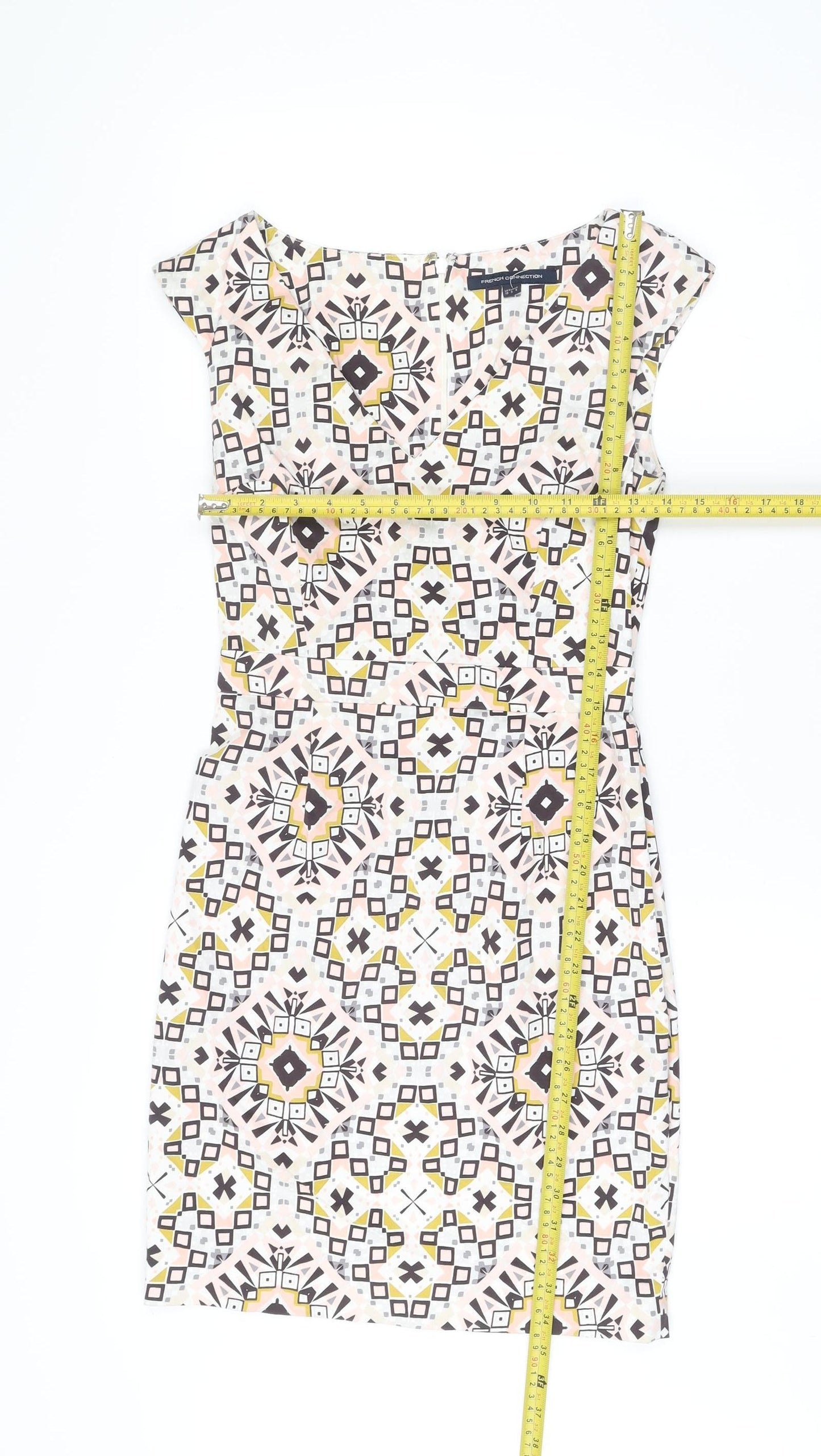 French Connection Women’s Multicoloured Size 10 Sleeveless Shift Dress