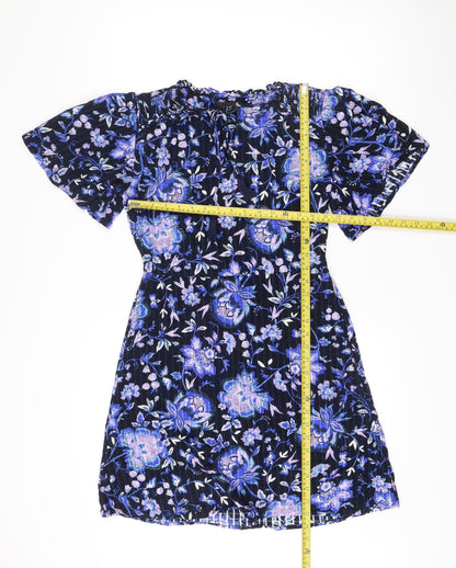 Next Womens Blue Floral Bodycon Short Dress Size 10