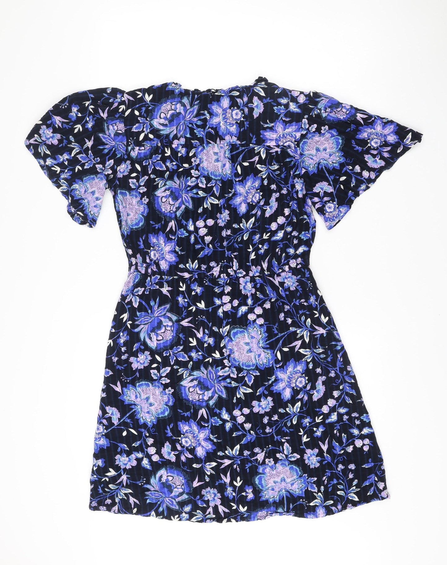 Next Womens Blue Floral Bodycon Short Dress Size 10