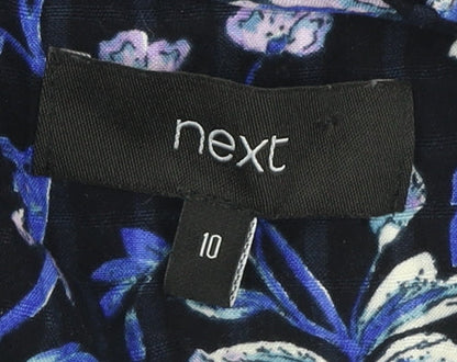 Next Womens Blue Floral Bodycon Short Dress Size 10