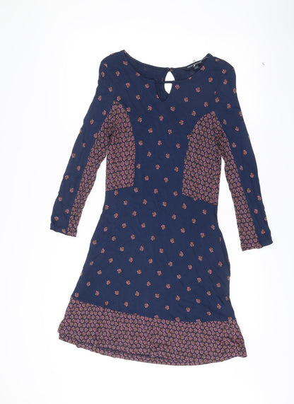 French Connection Women Blue Floral Shift Dress Size 10