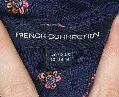 French Connection Women Blue Floral Shift Dress Size 10