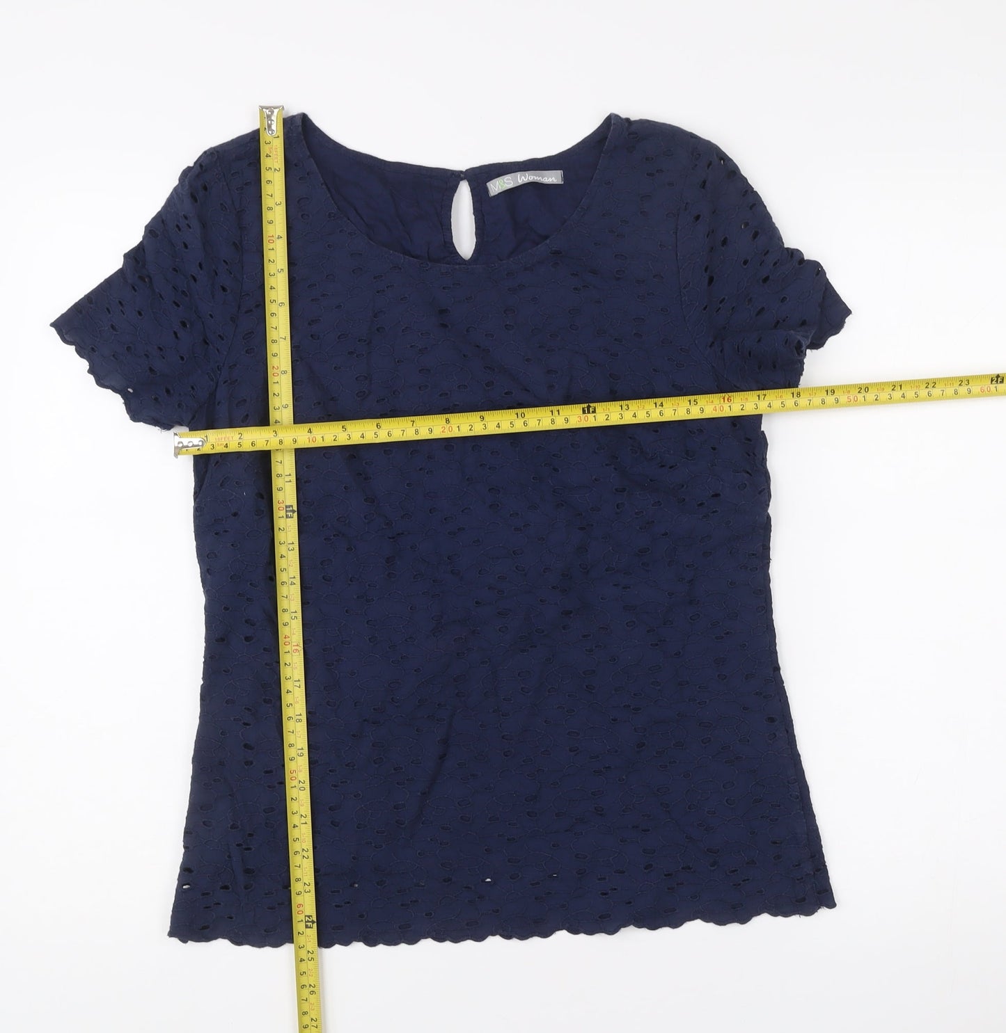 Womens UK Size 8 Marks and Spencer Blue Tunic Blouse