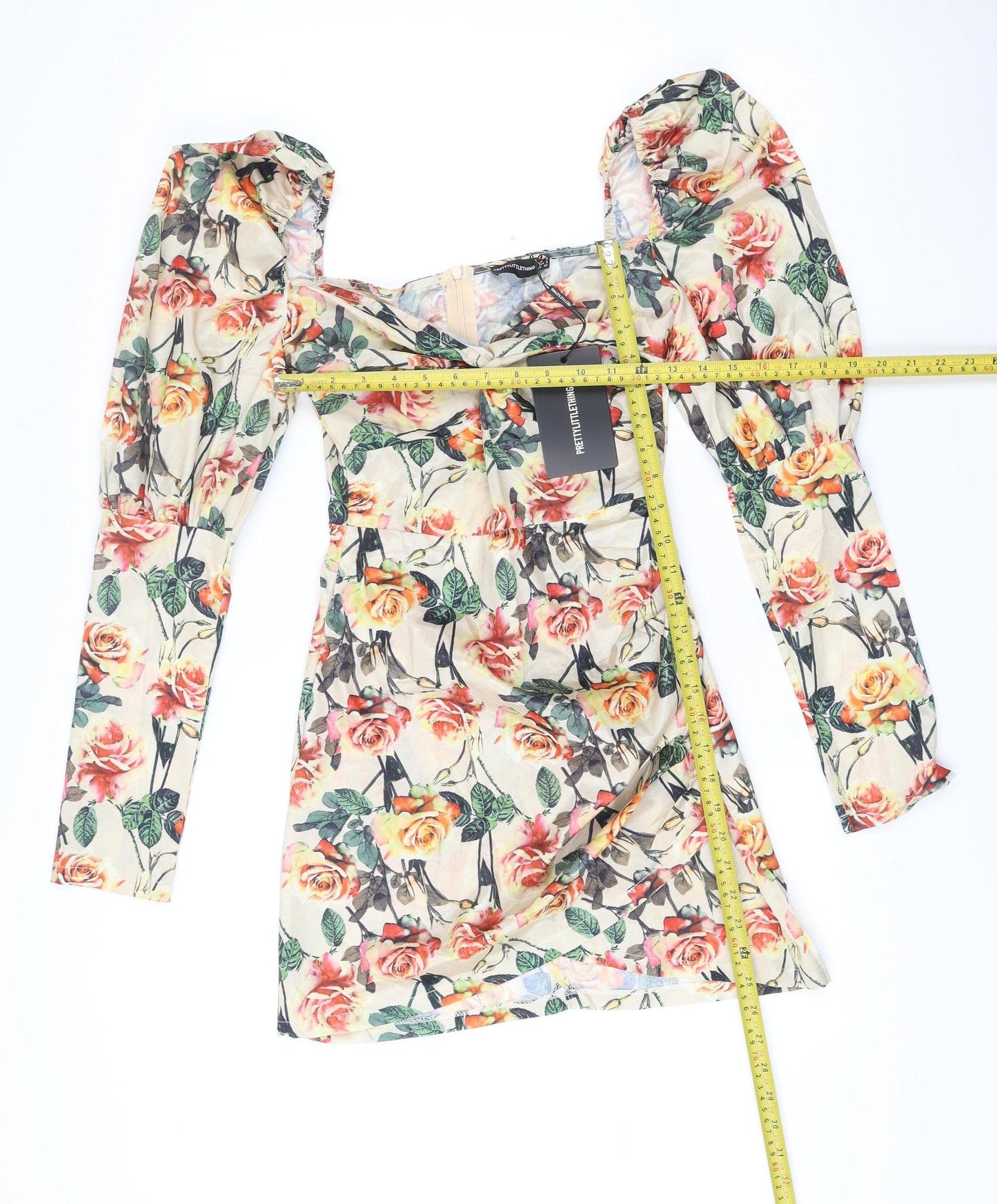 PrettyLittleThing Women’s Multicolour Floral Bodycon Mini Dress UK 6