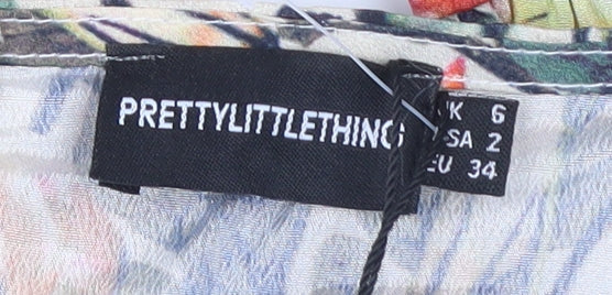 PrettyLittleThing Women’s Multicolour Floral Bodycon Mini Dress UK 6