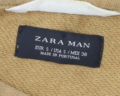 Zara Man Brown Striped Crew Neck Sweatshirt Men’s S Regular Fit