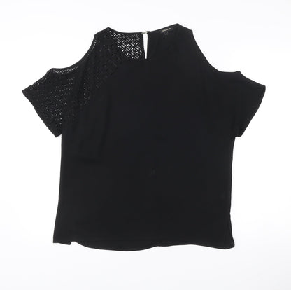 Womens UK Size 8 River Island Black Tunic Blouse