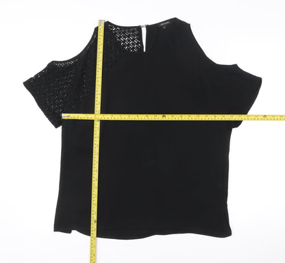 Womens UK Size 8 River Island Black Tunic Blouse