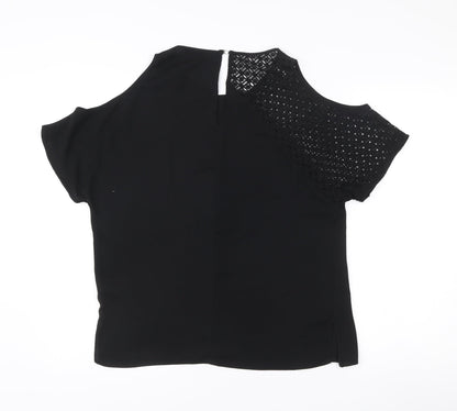 Womens UK Size 8 River Island Black Tunic Blouse