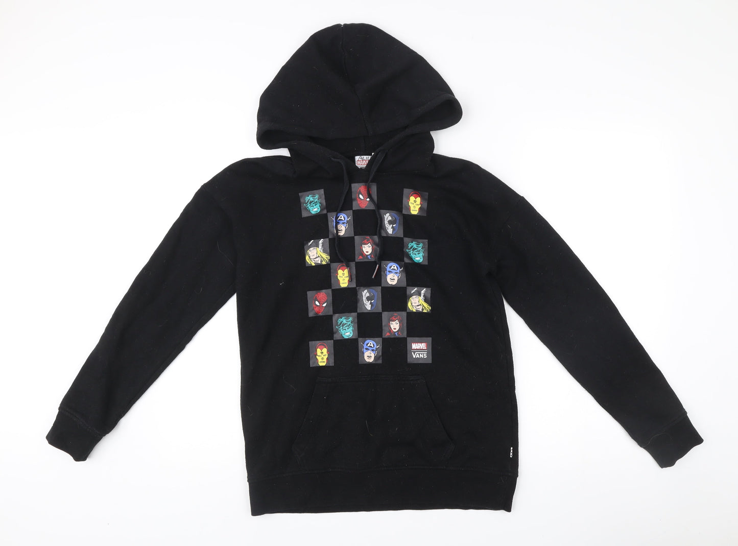 Vans Marvel Black Pullover Hoodie XS Women’s Comic Graphic Sweatshirt