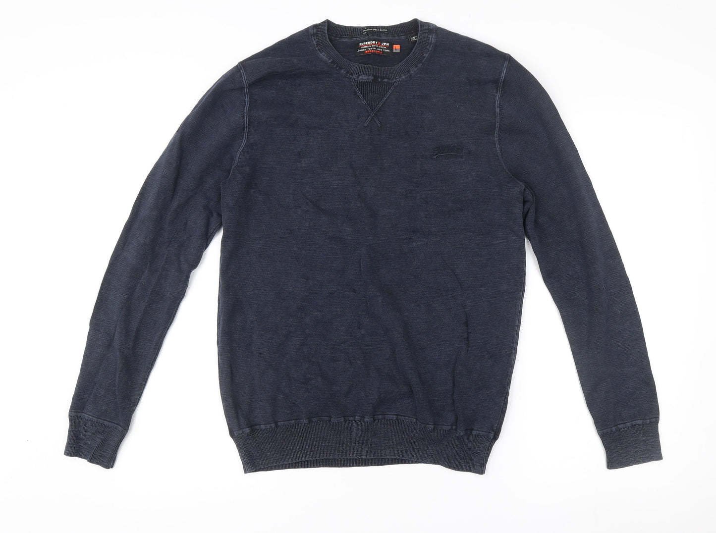 Superdry Men’s Blue L Pullover Jumper Crew Neck Knit Casual