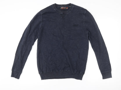 Superdry Men’s Blue L Pullover Jumper Crew Neck Knit Casual
