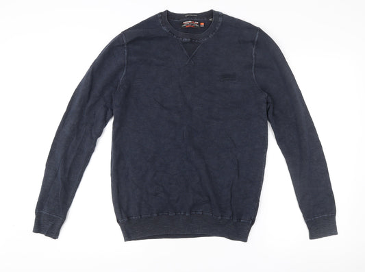Superdry Men’s Blue L Pullover Jumper Crew Neck Knit Casual