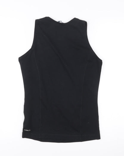 Adidas Women Black Slim Fit V-Neck Tank Top Gym Training Activewear S