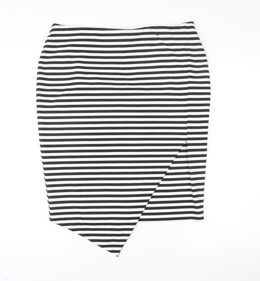 Marks and Spencer Women’s Black Striped Pencil Skirt Size 16