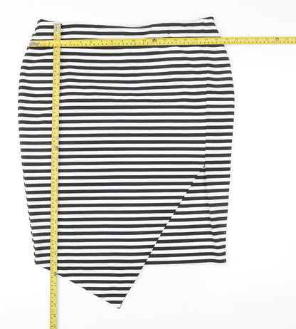 Marks and Spencer Women’s Black Striped Pencil Skirt Size 16