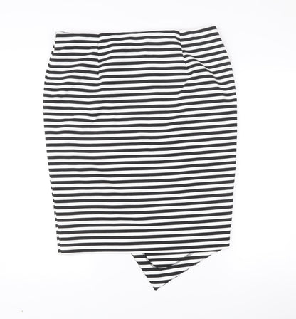 Marks and Spencer Women’s Black Striped Pencil Skirt Size 16