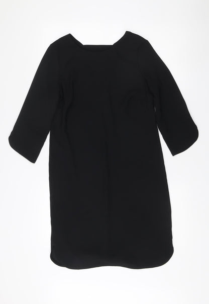 Marks and Spencer Women Black Size 6 Shift Dress 3/4 Sleeve