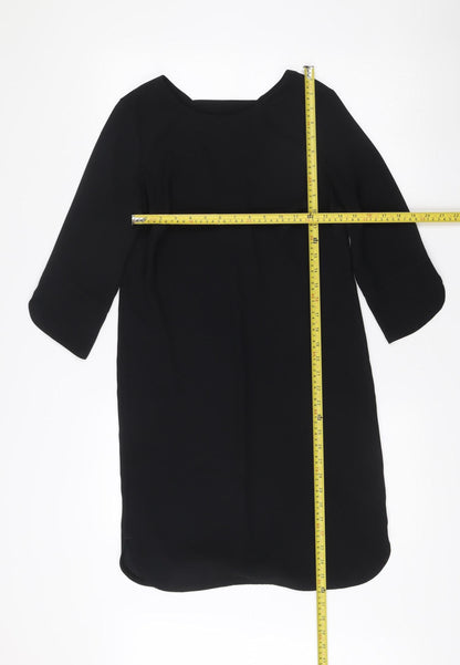 Marks and Spencer Women Black Size 6 Shift Dress 3/4 Sleeve