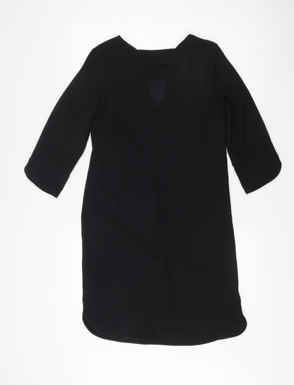 Marks and Spencer Women Black Size 6 Shift Dress 3/4 Sleeve