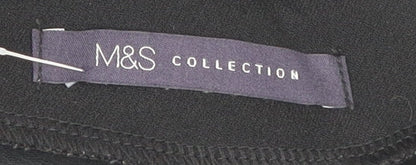 Marks and Spencer Women Black Size 6 Shift Dress 3/4 Sleeve