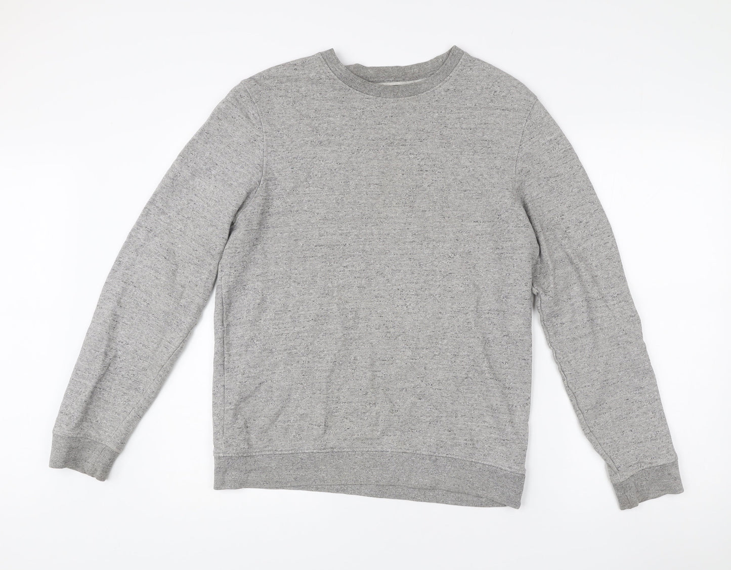 Topman Mens Grey Classic Fit Pullover Cotton Jumper Size S