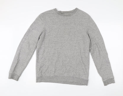 Topman Mens Grey Classic Fit Pullover Cotton Jumper Size S