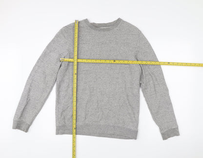 Topman Mens Grey Classic Fit Pullover Cotton Jumper Size S