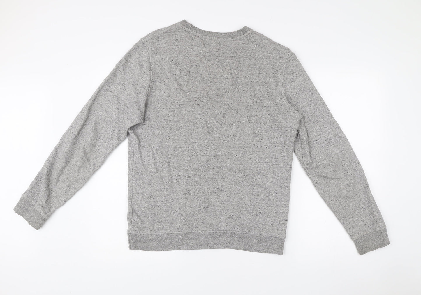 Topman Mens Grey Classic Fit Pullover Cotton Jumper Size S