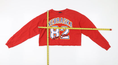 Atmosphere Womens Red Size 6 Pullover Sweatshirt Nebraska Print