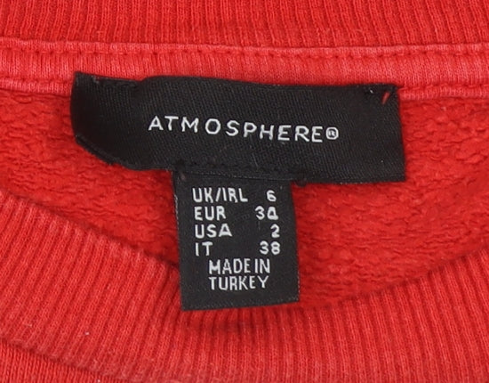 Atmosphere Womens Red Size 6 Pullover Sweatshirt Nebraska Print