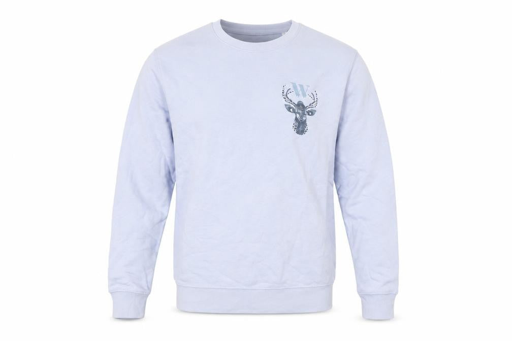 Wilderness Mens Blue L Sweatshirt Pullover Crew Neck Graphic Print