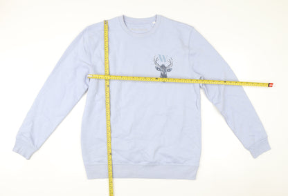 Wilderness Mens Blue L Sweatshirt Pullover Crew Neck Graphic Print
