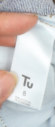 Tu Womens Blue Skinny Jeans Size 8 Slim Fit Denim Mid Rise