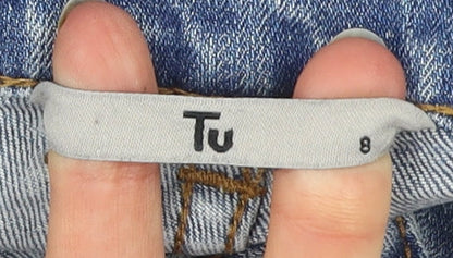 Tu Womens Blue Skinny Jeans Size 8 Slim Fit Denim Mid Rise