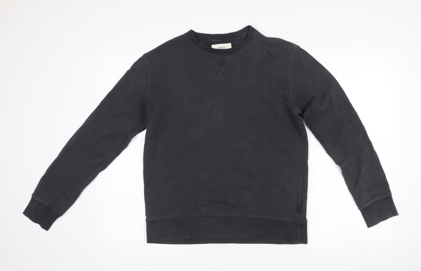Mens UK Size S Marks and Spencer Black Pullover Sweatshirt