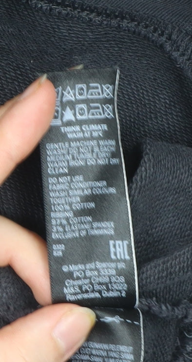 Mens UK Size S Marks and Spencer Black Pullover Sweatshirt