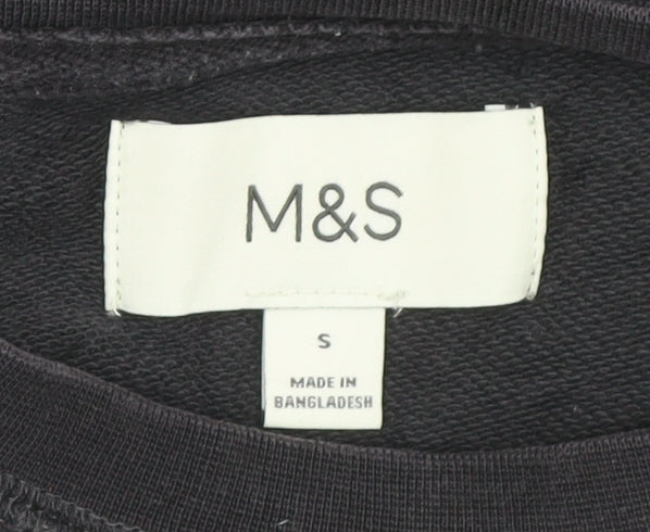 Mens UK Size S Marks and Spencer Black Pullover Sweatshirt