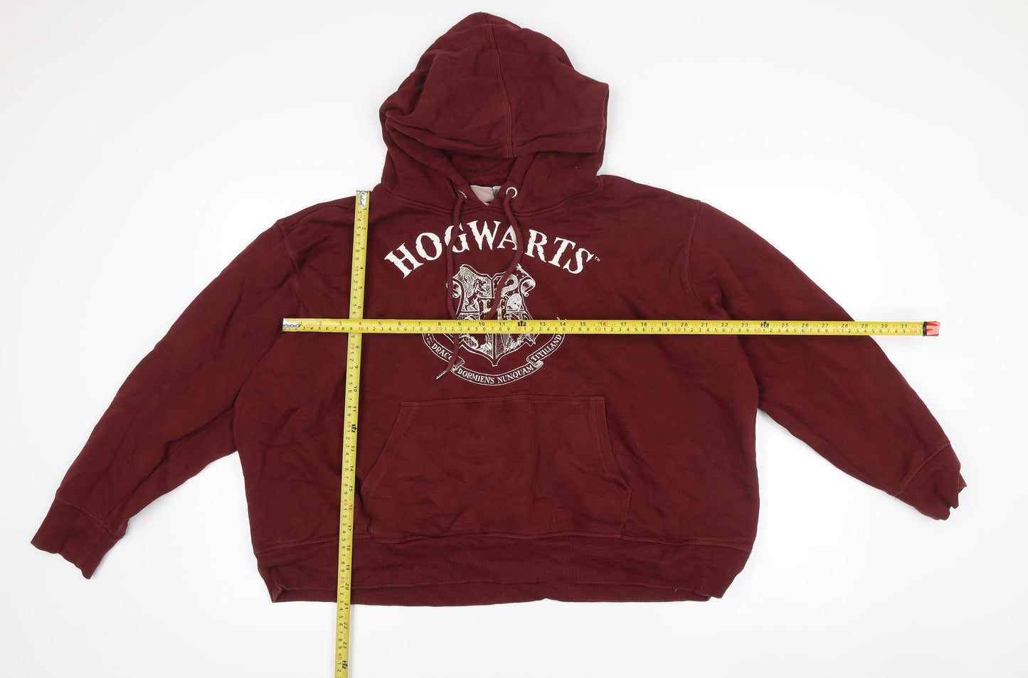H&M Harry Potter Unisex Red 2XL Pullover Hoodie Hogwarts Logo