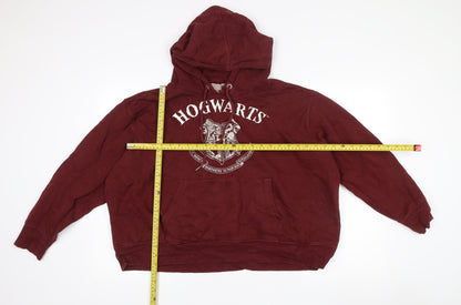 H&M Harry Potter Unisex Red 2XL Pullover Hoodie Hogwarts Logo