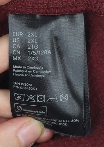 H&M Harry Potter Unisex Red 2XL Pullover Hoodie Hogwarts Logo