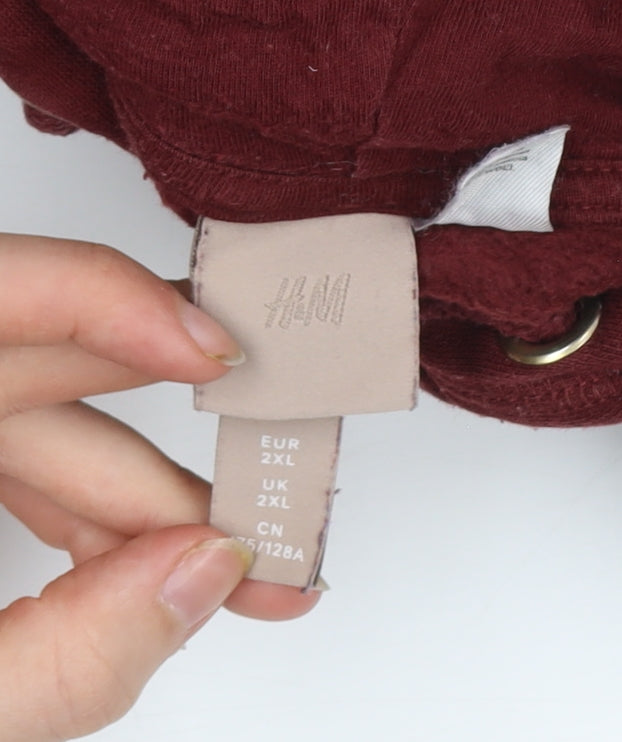 H&M Harry Potter Unisex Red 2XL Pullover Hoodie Hogwarts Logo