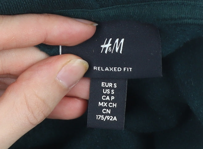 Mens UK Size S H&M Green Pullover Hoodie