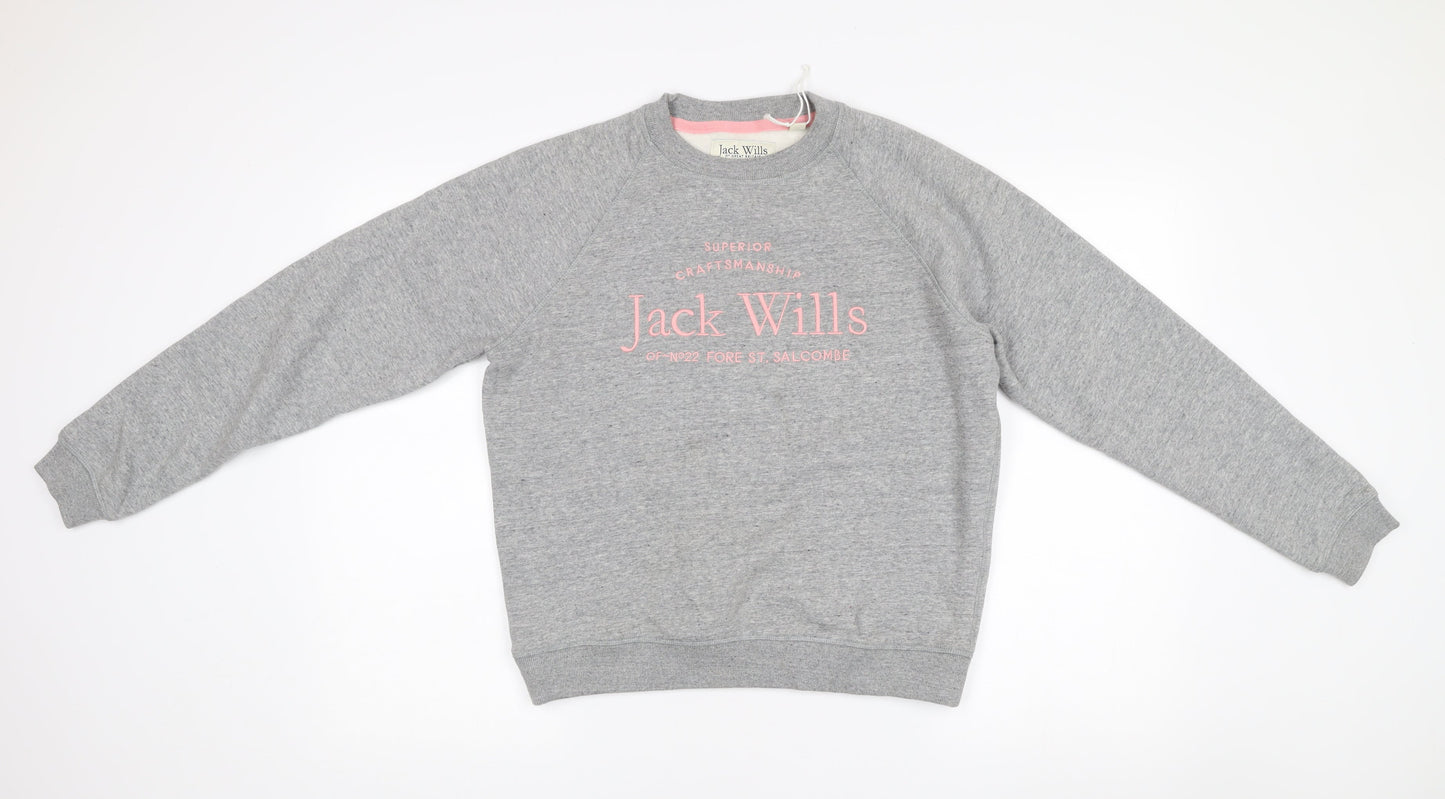 Womens UK Size 10 Jack Wills Grey Pullover Sweatshirt