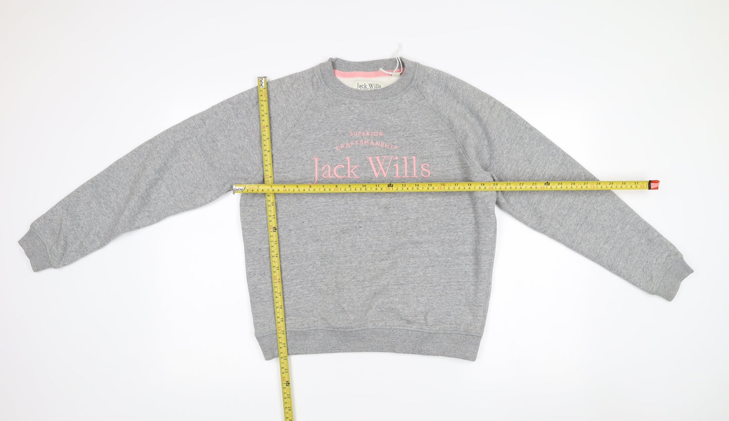 Womens UK Size 10 Jack Wills Grey Pullover Sweatshirt