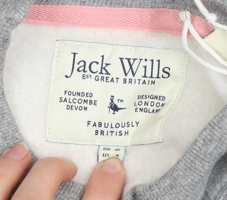 Womens UK Size 10 Jack Wills Grey Pullover Sweatshirt