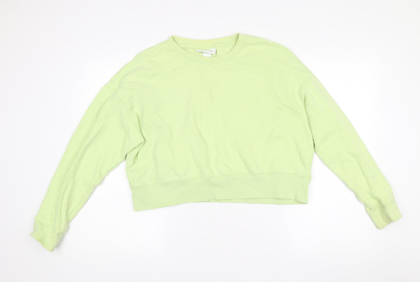 Monki Women’s Green Cotton Pullover Sweatshirt Size 12