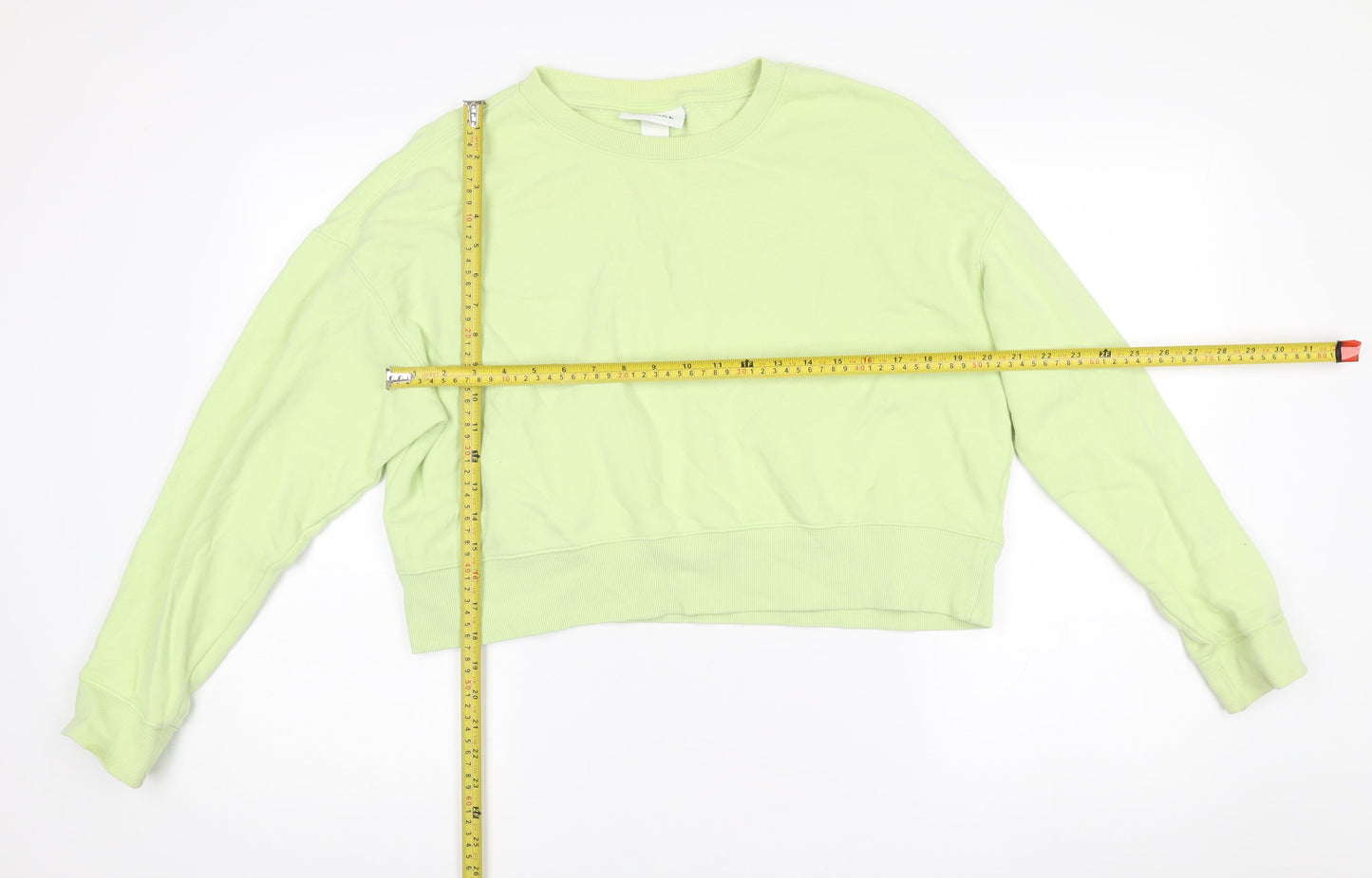 Monki Women’s Green Cotton Pullover Sweatshirt Size 12