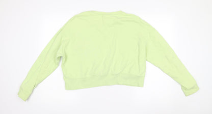 Monki Women’s Green Cotton Pullover Sweatshirt Size 12